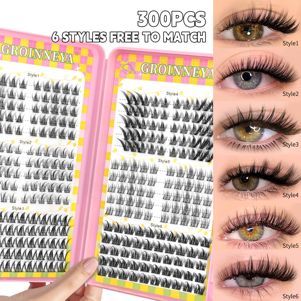 ส่วนบุคคล ขนตาปลอม簇 กล่อง Lashes2-6 รูปแบบที่แตกต่างกัน Cat Eye Fox Eye ขนตาต่อขนตา