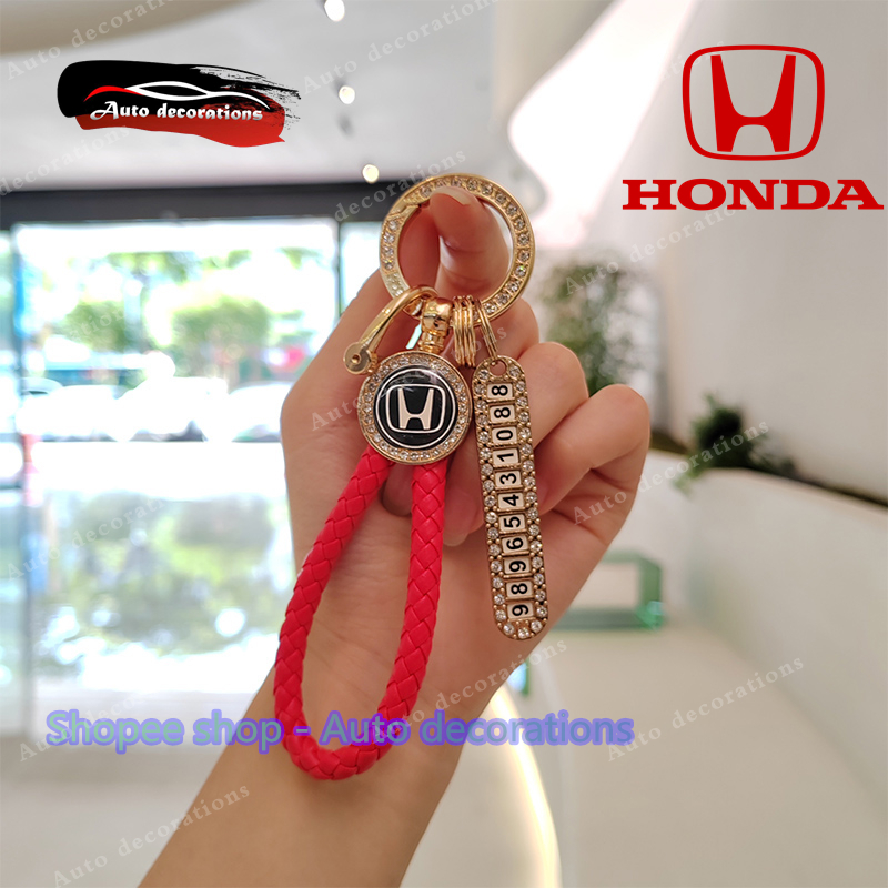 ขอบทอง/ขอบเงิน พวงกุญแจฮอนด้า เชือกเส้นเล็กฮอนด้า พวงกุญแจรถยนต์ฮอนด้า พวงกุญแจบ้าน - รูปที่ 2