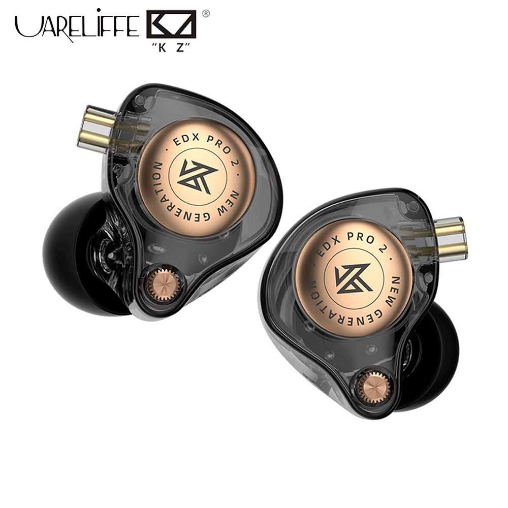 Uareliffe KZ EDX Pro 2 ชุดหูฟังแบบมีสายเสียงที่โดดเด่นเบสที่มีประสิทธิภาพ HiFi Monitor IEM หูฟังเพลง