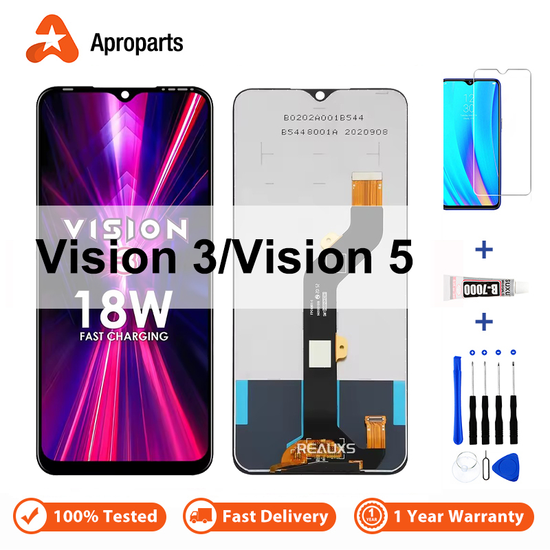 จอแสดงผลสำหรับ Itel Vision 3 5 Vision3 Vision5 LCD พร้อมหน้าจอสัมผัสเปลี่ยนประกอบดิจิตอลเซอร์