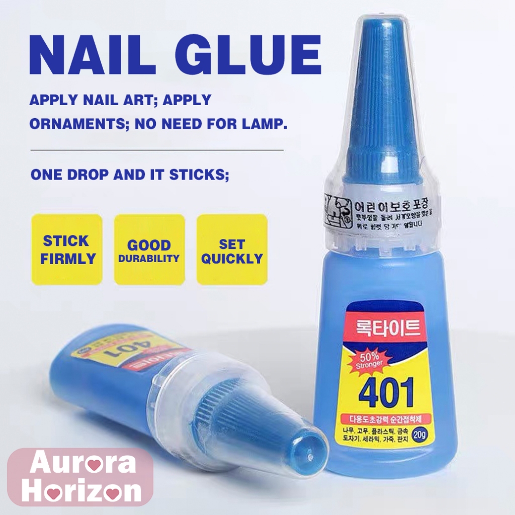 พร้อมส่งในกรุงเทพฯ กาวน้ำ401 20g/12g ติดเล็บปลอม กาวติดเล็บปลอม  เนื้อเจลน้ํา (ไม่ต้องอบ)