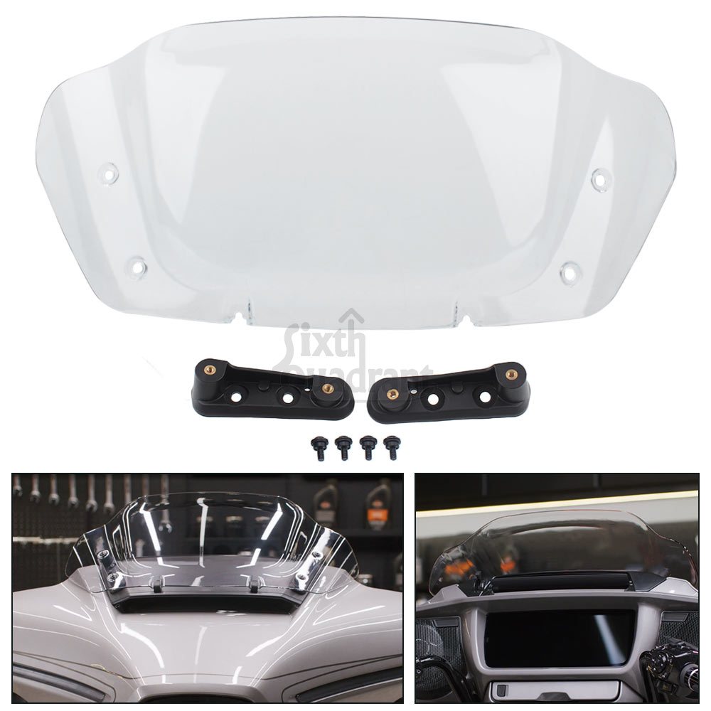 10 นิ้วอุปกรณ์เสริมรถจักรยานยนต์ด้านหน้า Fairing Windshield Wind Deflector สําหรับ Harley Street Glide FLHX/I CVO FLHXSE 2023 +