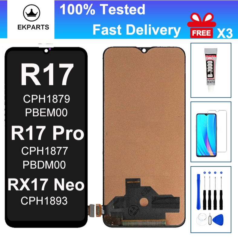 6.4 "LCD สําหรับ OPPO R17 R17 Pro RX17 Pro RX17 Neo CPH1879 CPH1877 จอแสดงผล Touch Screen Digitizer Assembly Replacement