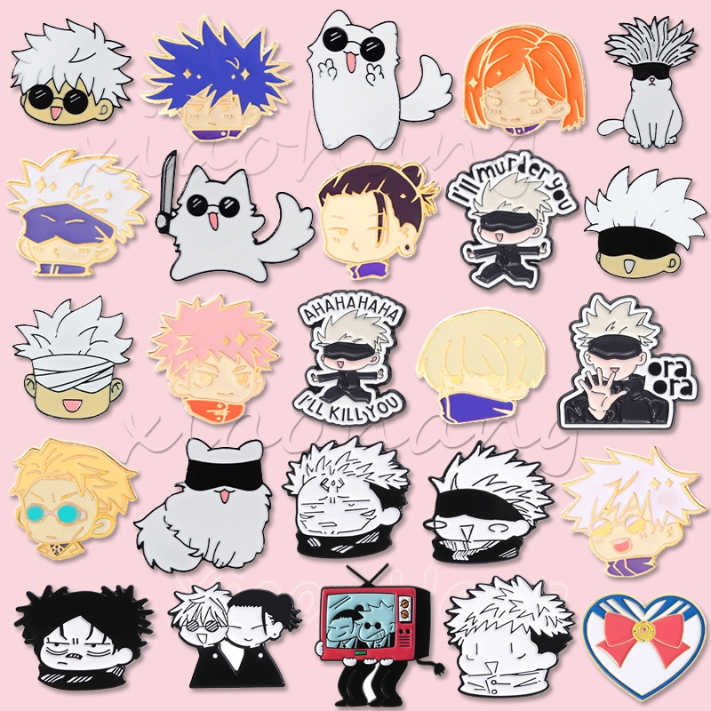 เครื่องประดับ เข็มกลัด รูปการ์ตูนอนิเมะ Jujutsu Kaisen Enamel Pins Yuji Itadori Fushiguro Megumi Gojo Satoru Lapel Badges น่ารัก เหมาะกับของขวัญ