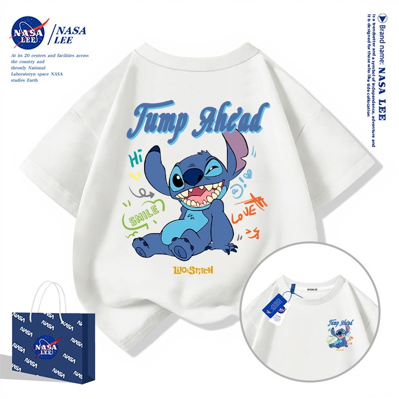 【ส่งเร็ว 48 ชม.】เสื้อยืด NASA ผ้าฝ้ายสวมสบาย ลายสติตช์อิ่มนอนสุดชิล สไตล์ไทย ใส่ได้ทั้งครอบครัว