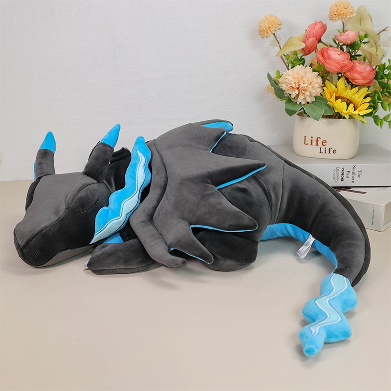 48ซม.อะนิเมะX/Y Mega Charizard X Sleepหมอนกระเป๋าMonsterของเล่นตุ๊กตาถือหมอนนุ่มยัดไส้สําหรับเด็กวันเกิดคริสต์มาสของขวัญ