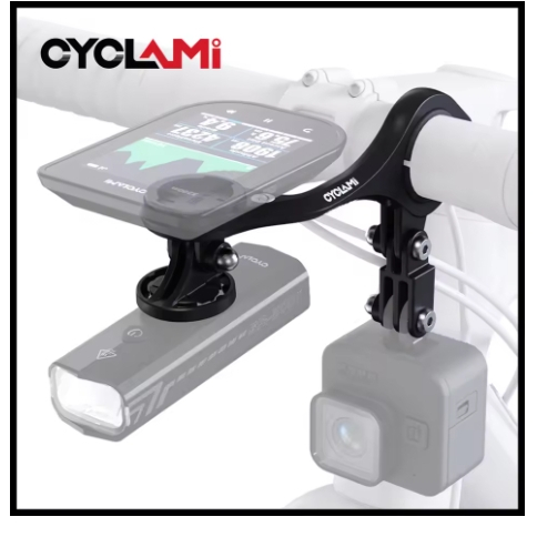 CYCLAMI M5 M6 M6W Multifunctional Extension Bracket สำหรับจักรยาน รองรับไฟคอมพิวเตอร์ GoPro และกล้องกีฬา พร้อมการเชื่อมต่อสำหรับ GARMIN, XOSS, IGPSPORT, Bryton, Wahoo