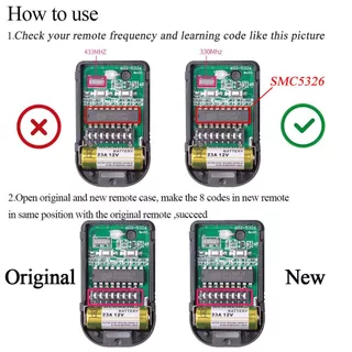 🚀ประเทศไทย🚀 5pcs Sm5326 รีโมตควบคุมประตูอัตโนมัติ 330MHz 433MHz รีโมทคอนโทรลเครื่องส่งสัญญาณ Duplicator Key Controller