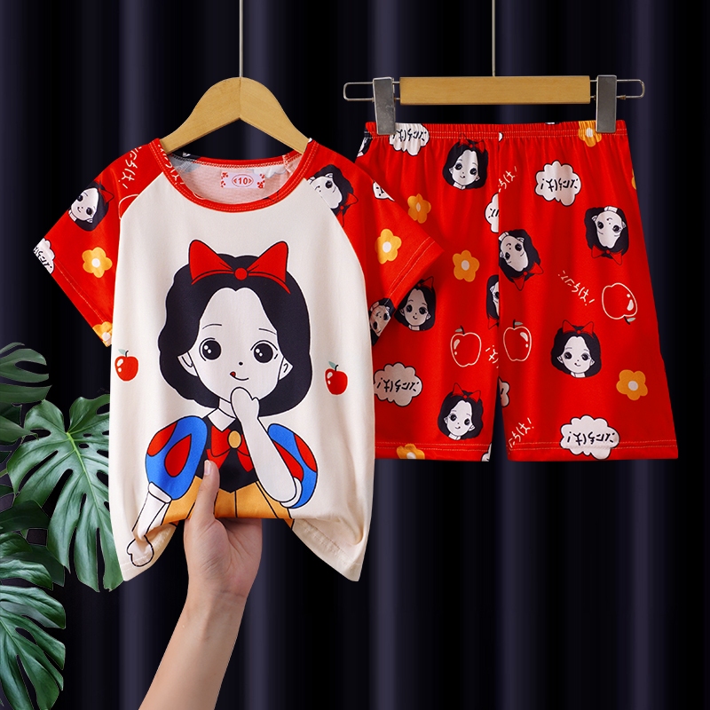 ชุดนอนแขนสั้น กางเกงขาสั้น พิมพ์ลายการ์ตูน แบบบาง แฟชั่นฤดูร้อน สําหรับเด็กผู้ชาย และเด็กผู้หญิง - รูปที่ 5