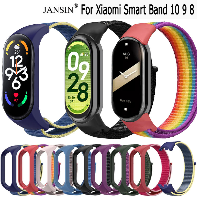 สาย สําหรับ Xiaomi Smart Band 10 Mi Band 9 สายนาฬิกาข้อมือ ไนลอน สําหรับ xiaomi mi band 10 8 9 สายรั