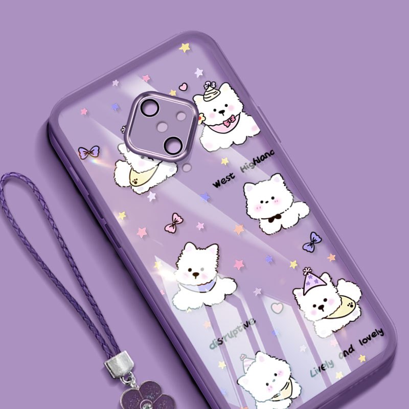 YBDเคสโทรศัพท์น่ารักสําหรับVivo S1 Pro 1920 Y51 Y31 Y51A Y51S Y53S V2030 V2036 V2031 Naughty little white dog shell