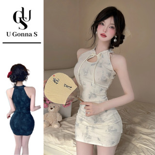 U Gonna S ชุดผู้หญิงปรับปรุง Cheongsam โมเดิร์นแขนกุดเซ็กซี่…