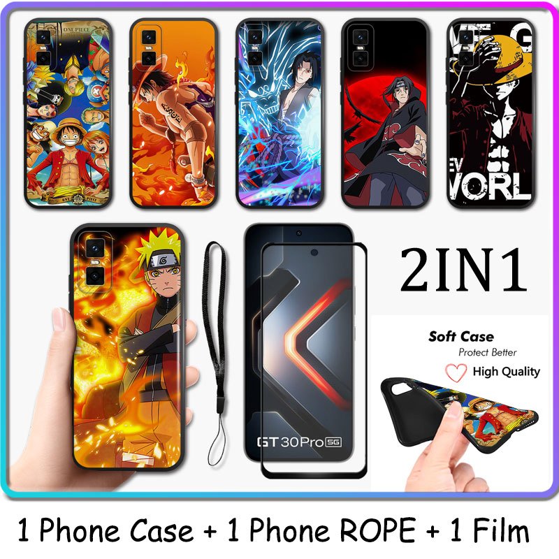 2 IN 1 สําหรับ Infinix GT 30 Pro X6873 เคสโทรศัพท์พร้อมตัวป้องกันหน้าจอเซรามิก Naruto และการออกแบบ One Piece