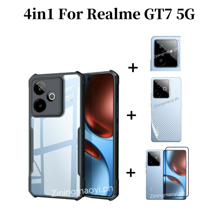 4in1 Realme GT 7 5G เคสโทรศัพท์กันกระแทกสําหรับRealme C75 C75Xฟิล์มกระจกนิรภัยและฟิล์มเลนส์และฟิล์มด