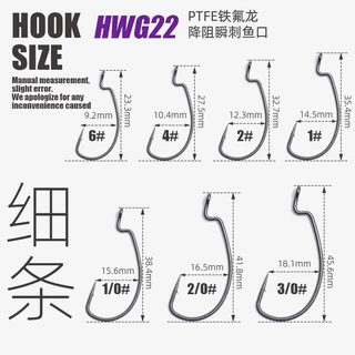 TRESZ Belly Crank Hook 10pcs ล่อThin Strip_soft Worm Fish Hook ตกปลา Texas Carlo Rig ตะขอตกปลาระดับสูง Carbon T-Tail Hook สําหรับ Mullet ปลา