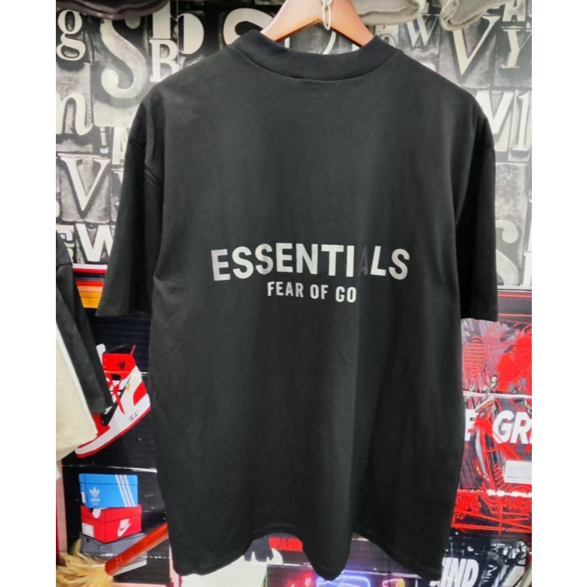 High Street New ESSENTIALS FEAR OF GOD พิมพ์เสื้อยืดแขนสั้นหลวมสบาย อเนกประสงค์รอบคอ