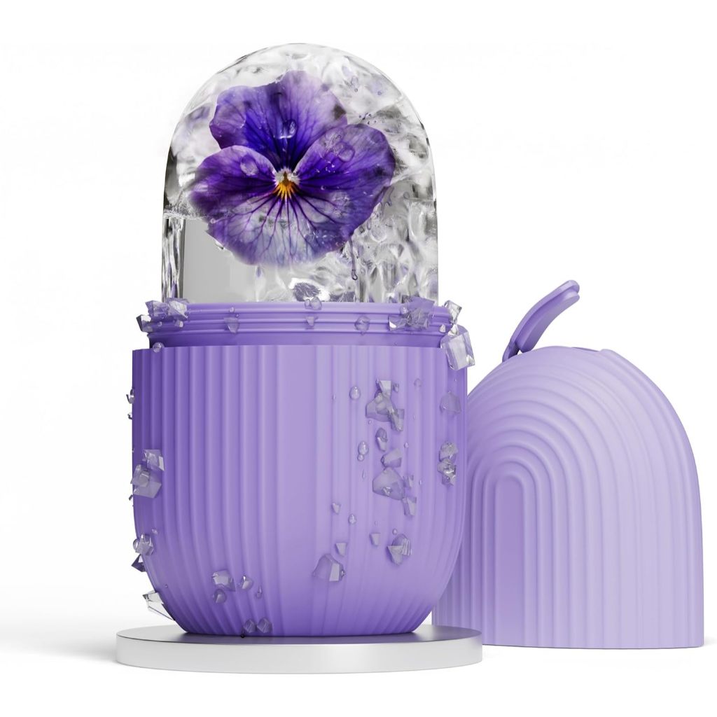 1ชิ้นซิลิโคนน้ําแข็งใบหน้าลูกกลิ้ง-ผิวนวด-ความงามนวดหน้าลูกกลิ้งสําหรับดวงตา, คอ, และใบหน้า-เครื่องมือดูแลผิว