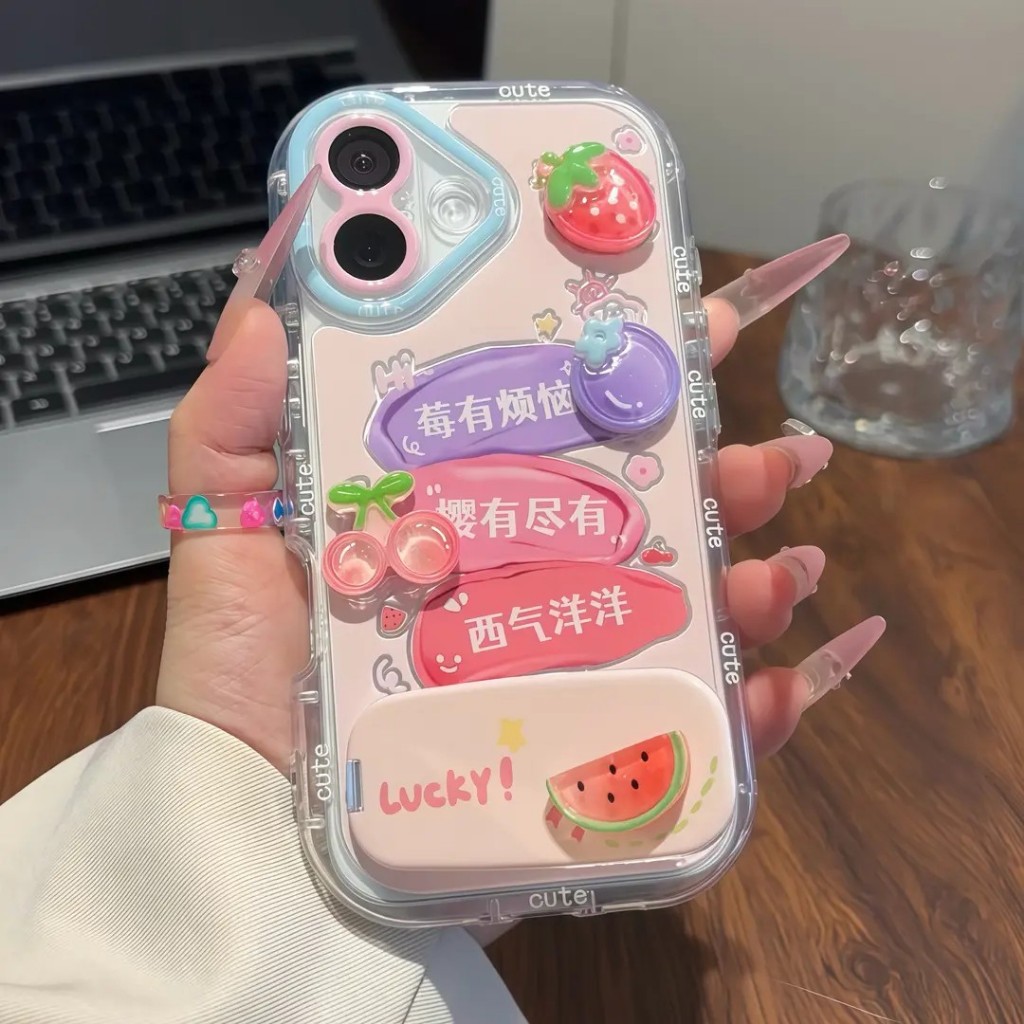 ฤดูร้อน 11 สไตล์ใหม่ 12 สเตอริโอผลไม้ 13 ที่วางกระจก 14 เหมาะสําหรับ Apple 16promax เคสโทรศัพท์ xs Creative xr ข้อความ iPhone15 รวมทุกอย่างกันกระแทกเคส
