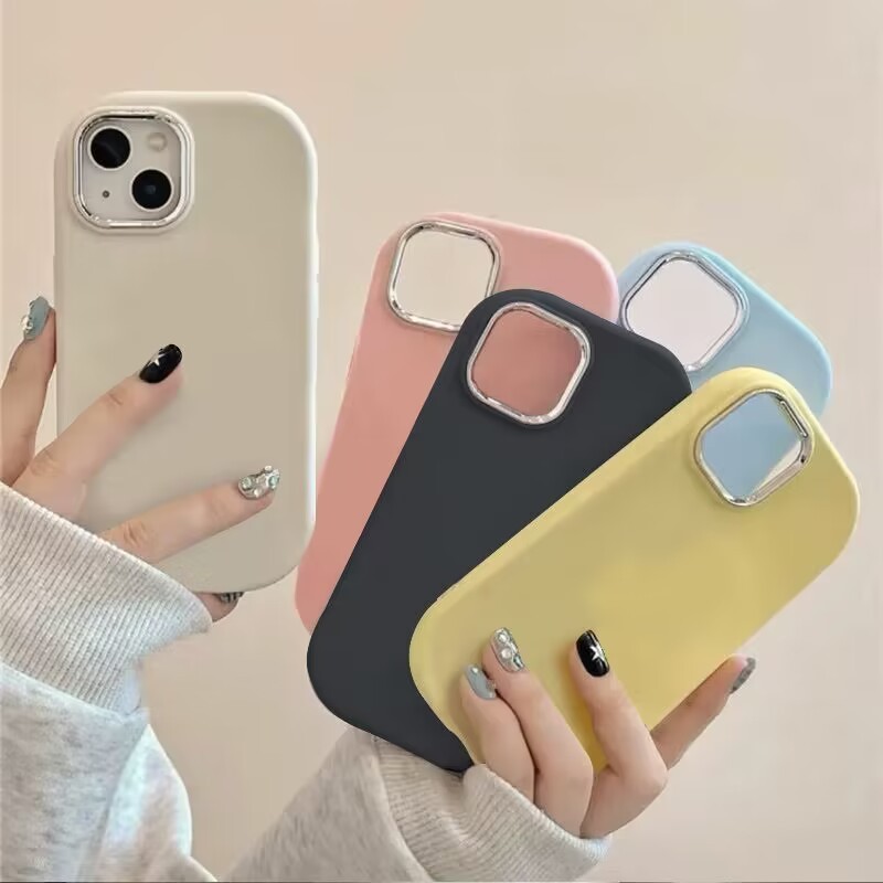 แฟชั่นสีทึบซิลิโคนอ่อนนุ่มกรณี VIVO V40 V50 V60 Lite V30 V30E V29 V29E V27 V27E V25 V23 V20 Pro 4G 5G ปลอกป้องกัน Big Hole กรอบรูปกล้องกันกระแทก