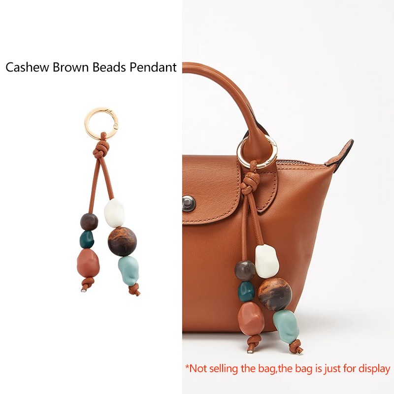 กระเป๋าลูกปัดเซรามิก Charm,Fit สําหรับ Longchamp xtra , New Round leather rope Bead stone จี้อุปกรณ์เสริม