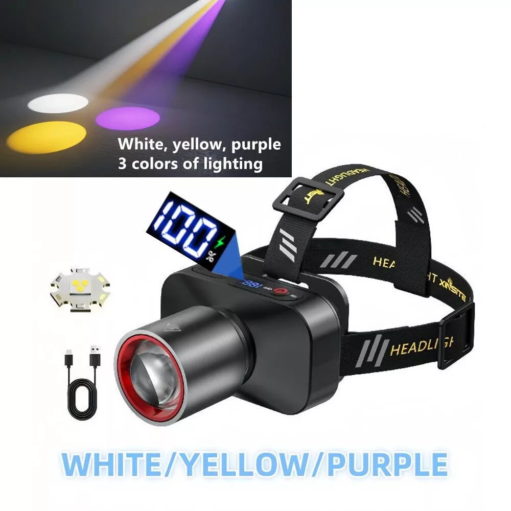 ไฟหน้า LED คาดหัว กันน้ำ IPX4 ปรับซูมได้ 3 โหมด ชาร์จ Type-C thumbnail 5