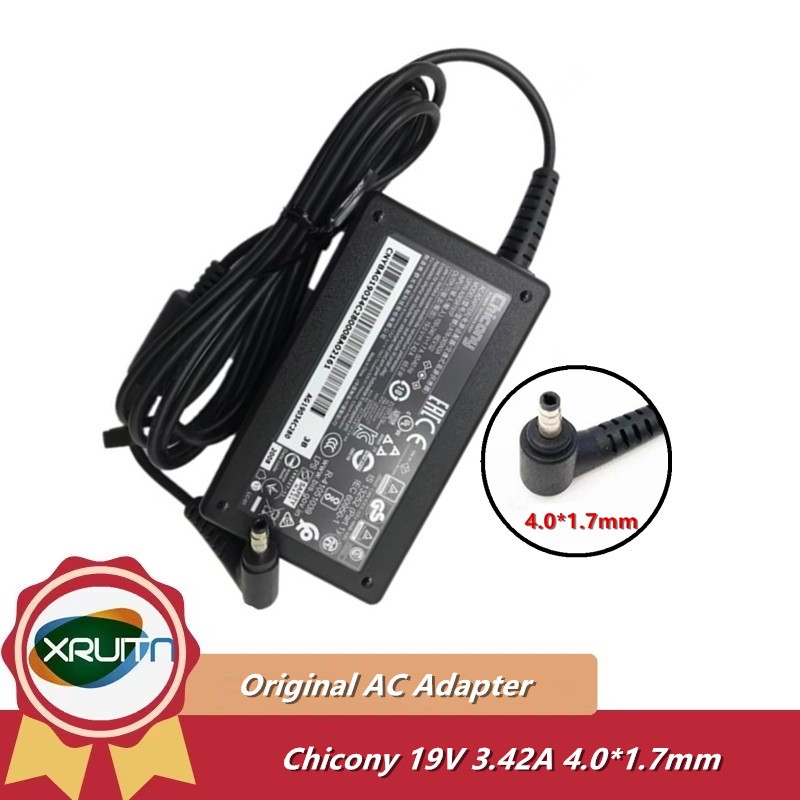 Original CHICONY A18-065N3A AG19034C291 แล็ปท็อปชาร์จ 19V 3.42A 65W แหล่งจ่ายไฟ 4.0x1.7 มม.ของแท้