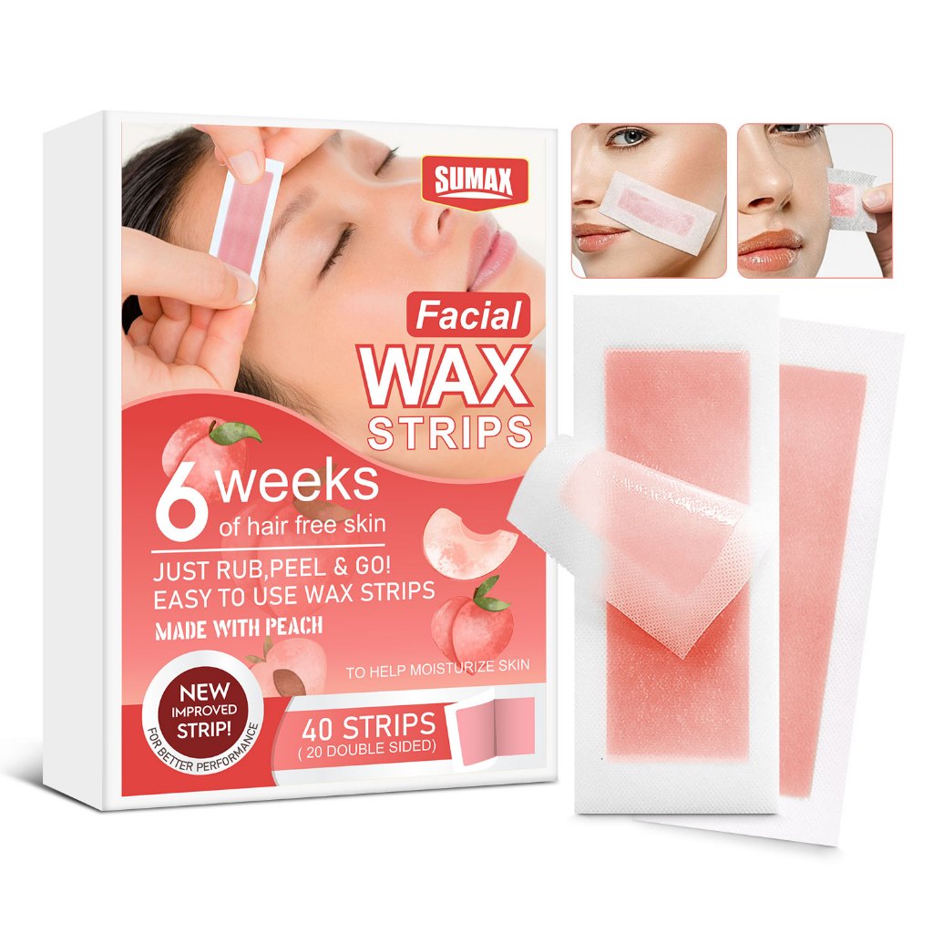 SUMAX-40PCS PEACH FACIAL HAIR REMOVAL PAPER - GENTLE, PAINLESS และ SUITABLE FOR SENSITIVE SKIN, PORTABLE และ QUICK สําหรับ TRAVEL TO CLEAN BEARDS, LOW SENSITIVITY สูตร REFUSES S