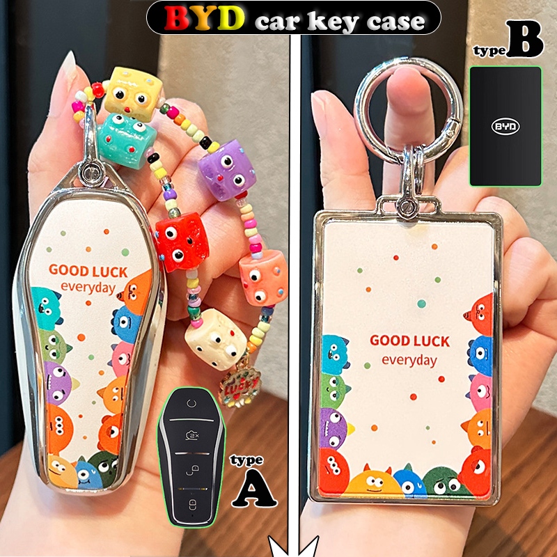BYD เคสกุญแจสําหรับ BYD Seal Atto3 Dolphin Dolphin mini M6 BYD selit 7/6 เปลือกกุญแจรถลายน่ารัก
