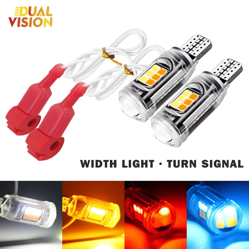 ไฟหรี่เลี้ยว LED T15 T10 สองสี (เหลือง+ฟ้า) สว่างจัด ใส่ได้ทุกรุ่น สีขาว / สีฟ้า / สีแดง