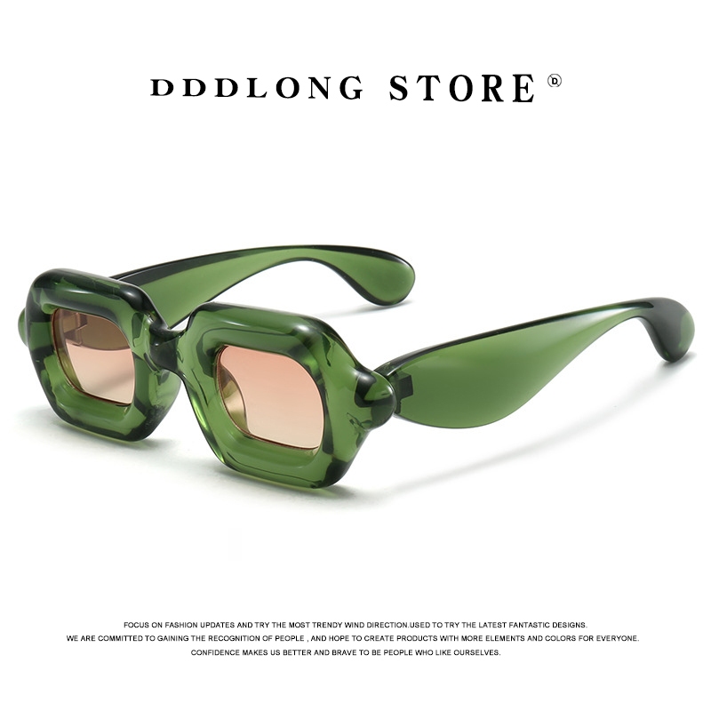 DDDLONG Retro แฟชั่น Punk Party Y2k แว่นตากันแดดผู้หญิงผู้ชายแว่นตากันแดดโอ้อวด Vintage UV400 กลางแจ้ง Halloween Shades D645