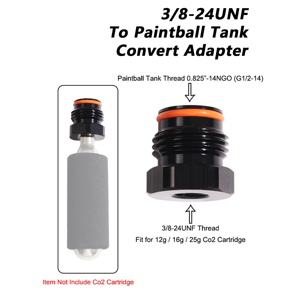12g/16g/24g/33g co2 ตลับเกลียวกระบอก (3/8-24UNF Thread) ถึง Paintball Tank Thread (G1/2-14) แปลงอะแดปเตอร์ - รูปที่ 6