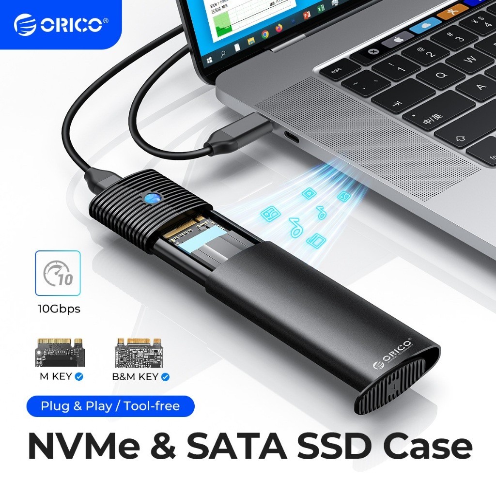 ORICO M2 SSD Enclosure USB3.0 Type-C NVMe PCIe - เหมาะกับ NGFF NVME SSD เหมาะสํา