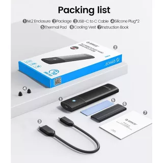 ORICO M2 SSD Enclosure USB3.0 Type-C NVMe PCIe - เหมาะกับ NGFF NVME SSD เหมาะสําหรับ Mac (PWM2)
