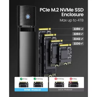 ORICO M2 SSD Enclosure USB3.0 Type-C NVMe PCIe - เหมาะกับ NGFF NVME SSD เหมาะสําหรับ Mac (PWM2)