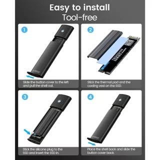 ORICO M2 SSD Enclosure USB3.0 Type-C NVMe PCIe - เหมาะกับ NGFF NVME SSD เหมาะสําหรับ Mac (PWM2)