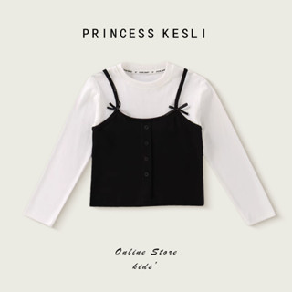 Princess Kesli เสื้อแขนยาวเด็ก สไตล์เกาหลี เสื้อยืดสไตล์เกาห…