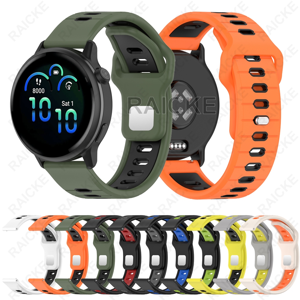 ทนทาน Soft Sport Band สายซิลิโคนสําหรับ Garmin Vivoactive 5/ Vivoactive 6/ Vivoactive 3 Music / Forerunner 55 / 165 / 245 / 645 / 158 / 168 / Approach S50 / 570 42 มม.