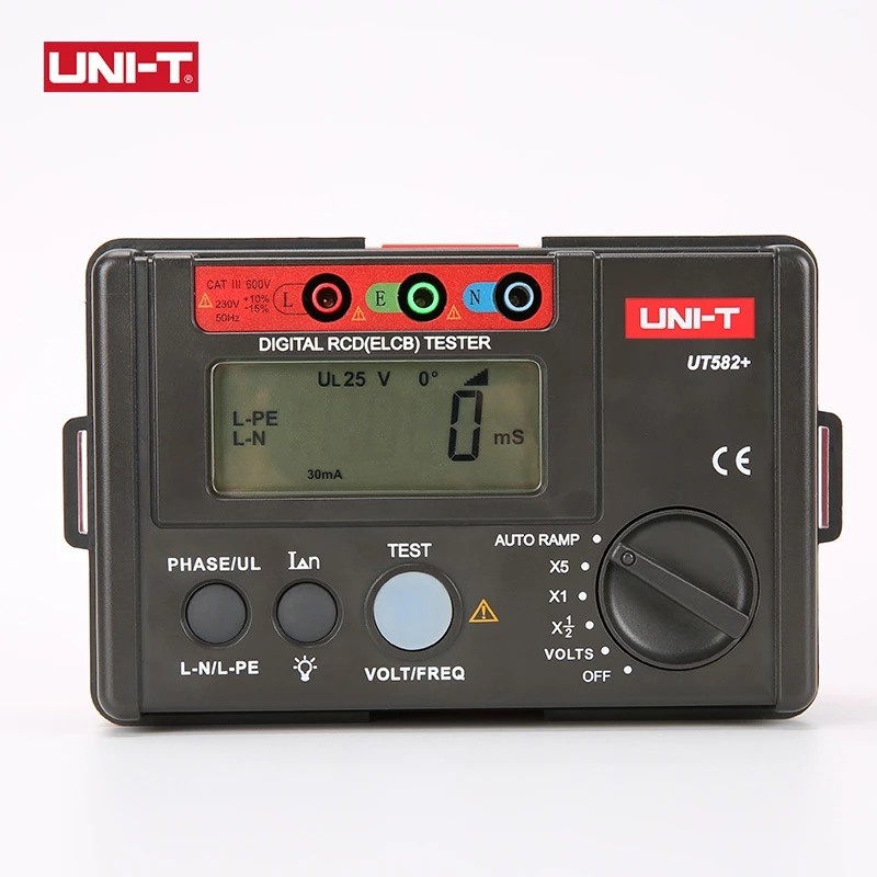 UNI-T UT582+ เครื่องทดสอบ RCD ดิจิตอลเครื่องทดสอบ ELCB