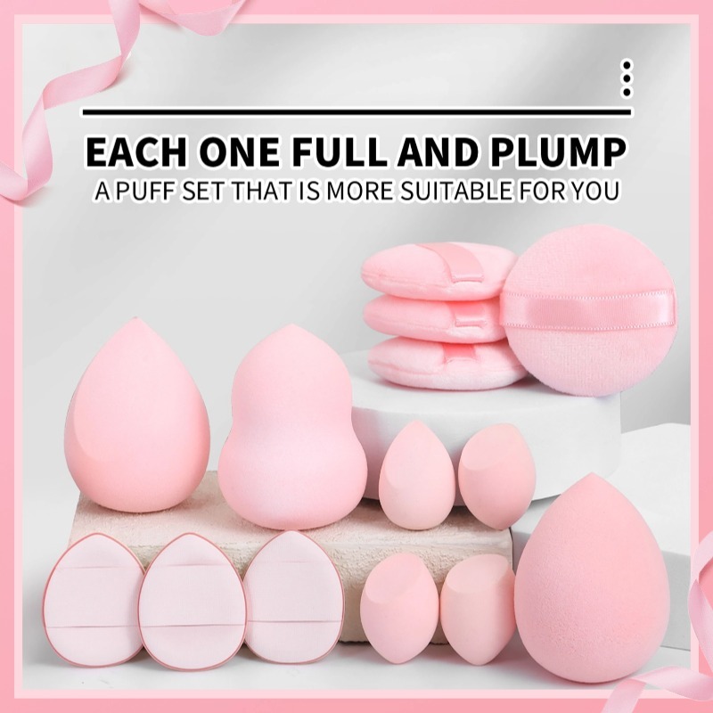 14 ชิ้นผิวแต่งหน้าฟองน้ําชุด Multi Shape Variety Pack Foundation Powder Blending Travel Storage กระเป๋าหลายสีทุกวัน Essentials ของขวัญ