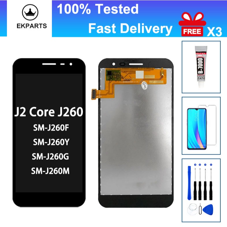 5.0 "LCD สําหรับ Samsung Galaxy J2 Core J260 SM-J260M J260F J260G จอแสดงผล Touch Screen Assembly เปล
