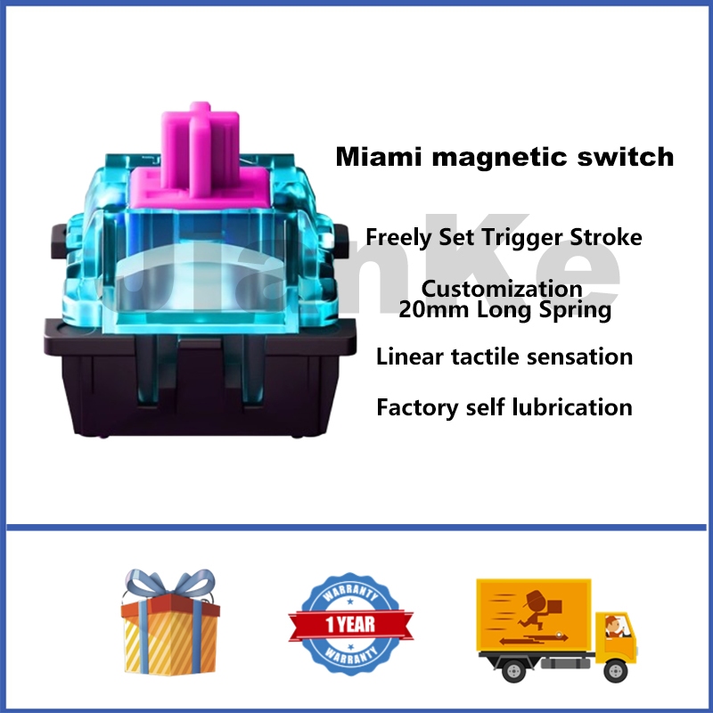 TitanNation Miami Magnetic Switch Linear Tactile Sensation สามารถตั้งค่าได้อย่างอิสระ Trigger Stroke การปรับแต่ง 20 มม.ยาวฤดูใบไม้ผลิเหมาะสําหรับคีย์บอร์ดแม่เหล็กสวิตช์แม่เหล็ก