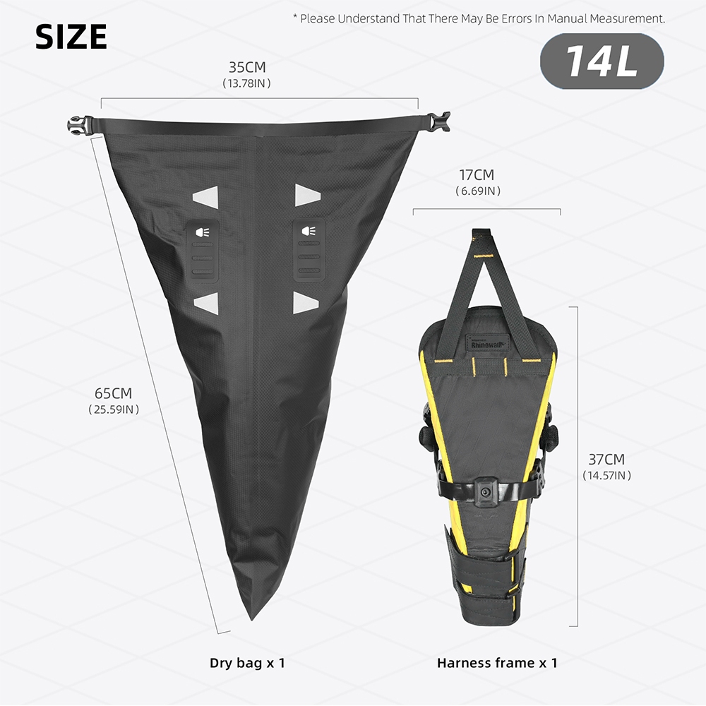 Rhinowalk Wilderness Series-Bicycle Saddle Bag กระเป๋ากันน้ําแห้ง 14L — صورة 3