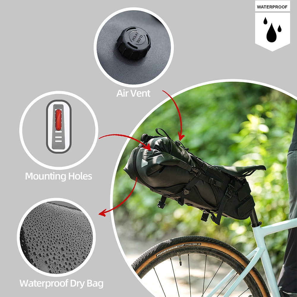 Rhinowalk Wilderness Series-Bicycle Saddle Bag กระเป๋ากันน้ําแห้ง 14L — صورة 2