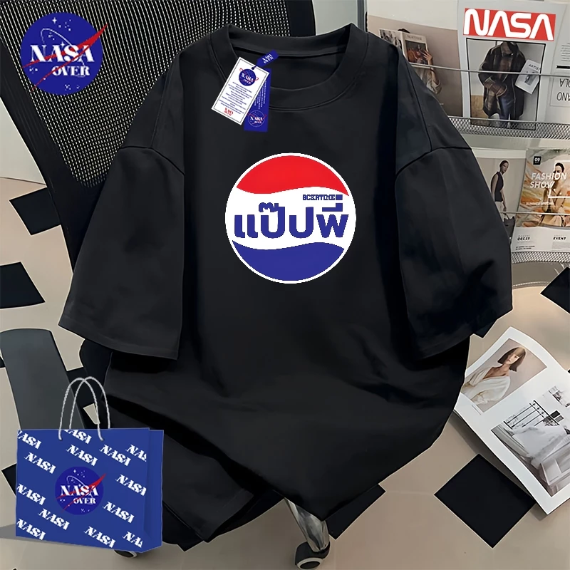 【พร้อมส่ง】🔥NASA คอกลม แขนสั้น ทรงโอเวอร์ไซส์ เสื้อยืด ผ้าฝ้ายแท้100%เสื้อ⭕ลายพิมพ์วงกลม ใส่ได้ทั้งชายหญิงYG458