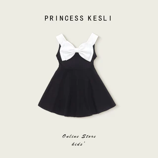 Princess Kesli ชุดเดรสเด็กผู้หญิง กระโปรงโบว์ ชั้นที่มีคุณภาพสูง ชุดงานเลี้ยงวันเกิด 1-12 ปี