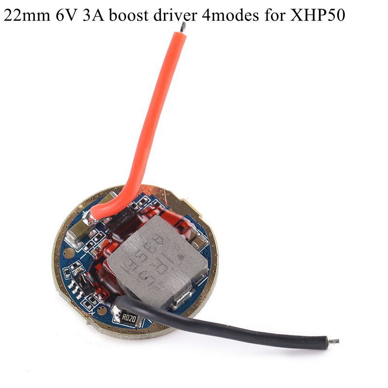 22mm 6V 3A Boost Driver สําหรับ XHP50.2/XHP50.3 ไฟฉาย LED 4 โหมด