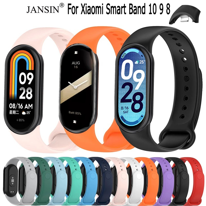 สายรัด Xiaomi Smart Band 10 สาย xiaomi miband 9 ซิลิโคน สีสันสดใส TPU สำหรับ xiaomi mi band 9 band8 smartwatch สายรัดข้อมืออัจฉริยะ