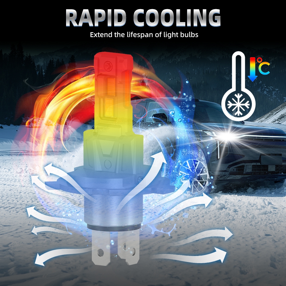 1 คู่ไฟหน้ารถหลอดไฟ Fit สําหรับ Isuzu TFR Dragon Eye 1995-2001 6000K 45000LM 800% ความสว่างพัดลม 200W Plug-N- Play Canbus - รูปที่ 4