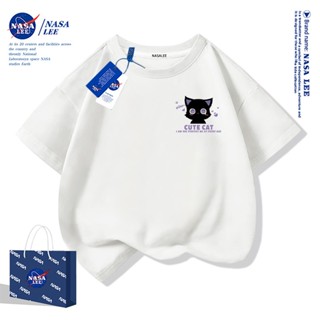 【จัดส่งภายใน 48 ชั่วโมง】เสื้อยืดเด็ก NASA สีขาว ผ้าฝ้ายพรีเม…