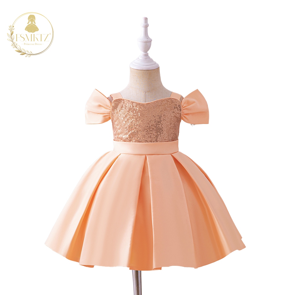 FSMKTZ 0-4Y เด็ก High End ชุดราตรีเจ้าหญิงชุดสาวโบว์ออกแบบชุดงานเลี้ยงวันเกิด BL076XZ